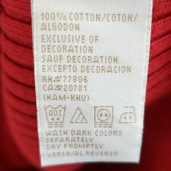 Vintage Y2K Tommy Hilfiger Logo Red Ribbed Long Sleeve 100% Cotton Sweat… - Picture 15 of 16